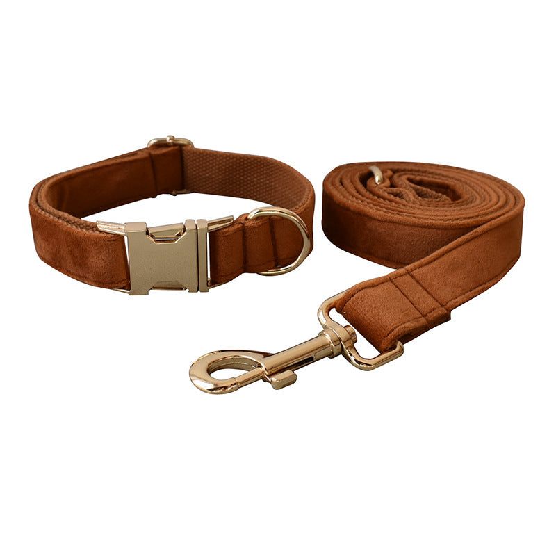 Luxury Velvet Dog Collar & Leash Set
