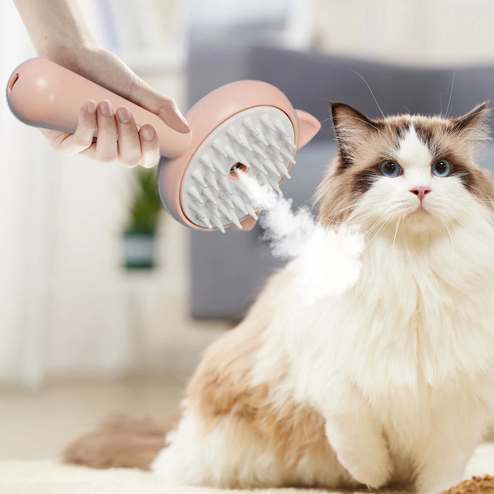 Self-Cleaning Mist Cat Grooming Brush