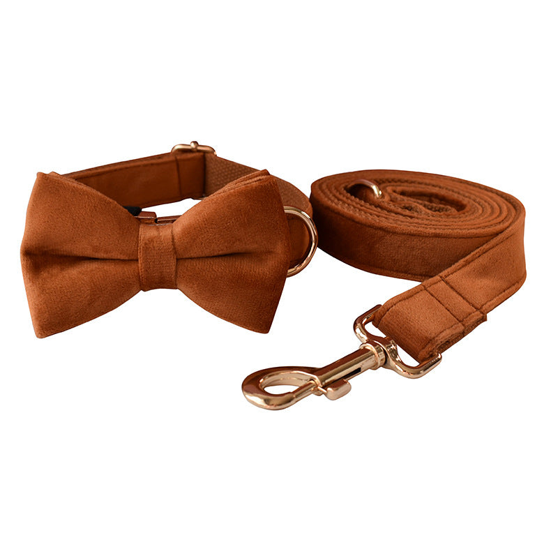 Luxury Velvet Dog Collar & Leash Set