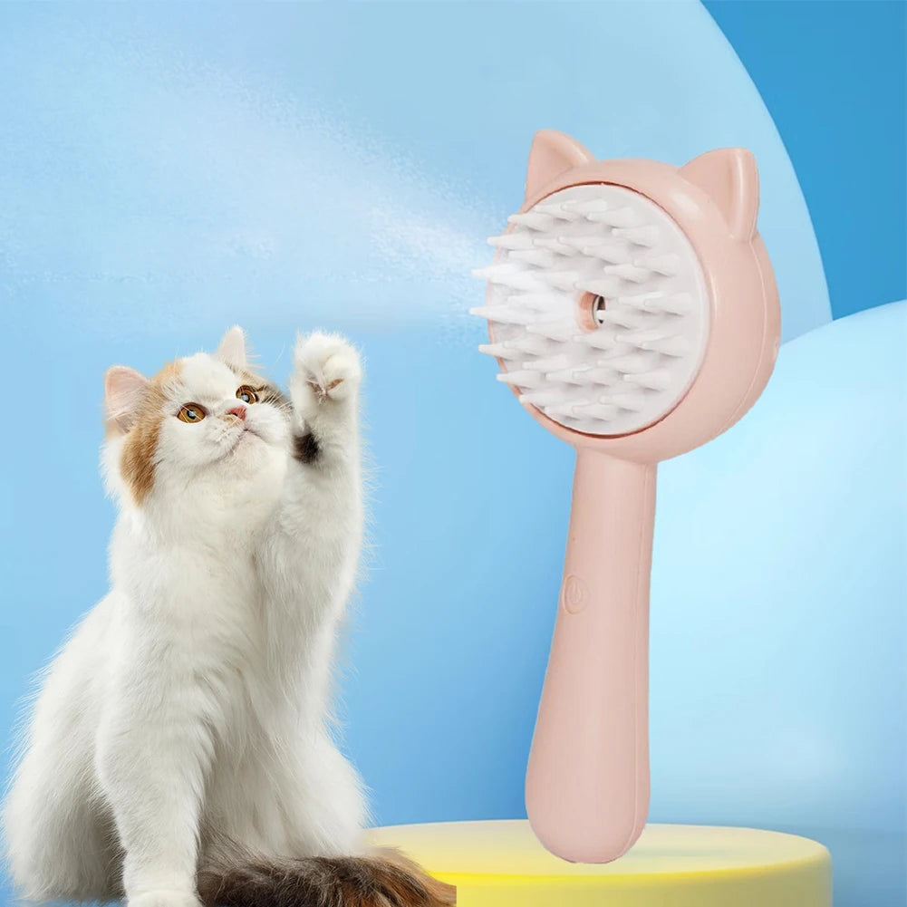 Self-Cleaning Mist Cat Grooming Brush