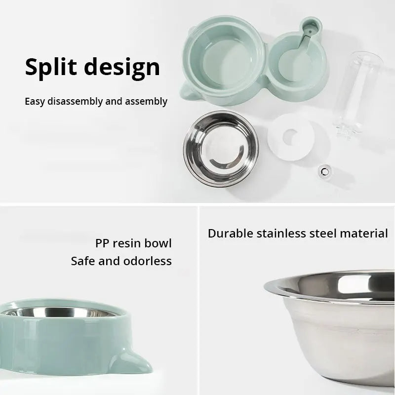Automatic Gravity Pet Water & Food Fountain Bowl