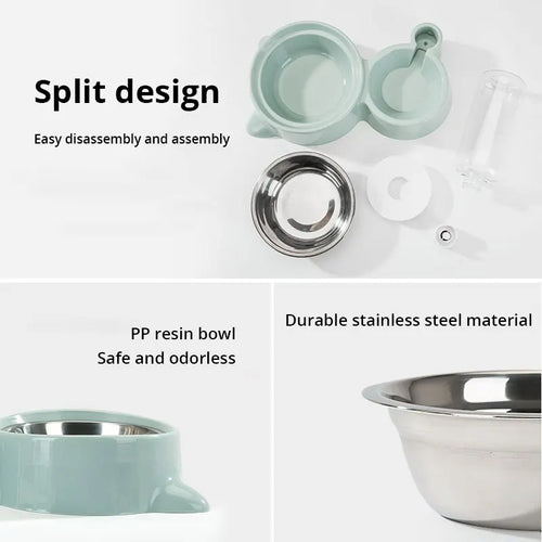 Automatic Gravity Pet Water & Food Fountain Bowl