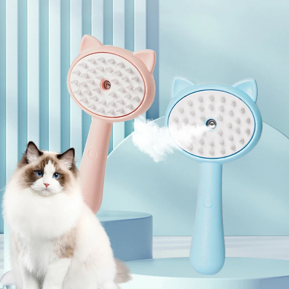 Self-Cleaning Mist Cat Grooming Brush