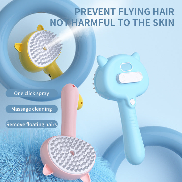 Self-Cleaning Mist Cat Grooming Brush
